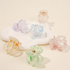 6pcs Transparent Dotted Hair Claw Mini Shark Claw Clip Hair Accessories
