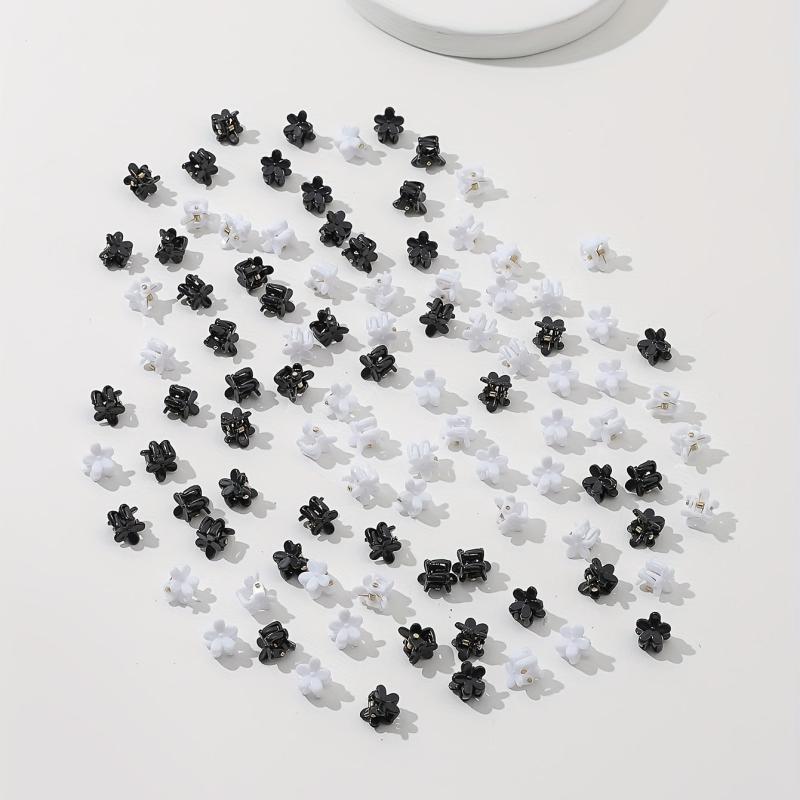 100pcs Flower Shaped Mini Hair Claw Ponytail Holder