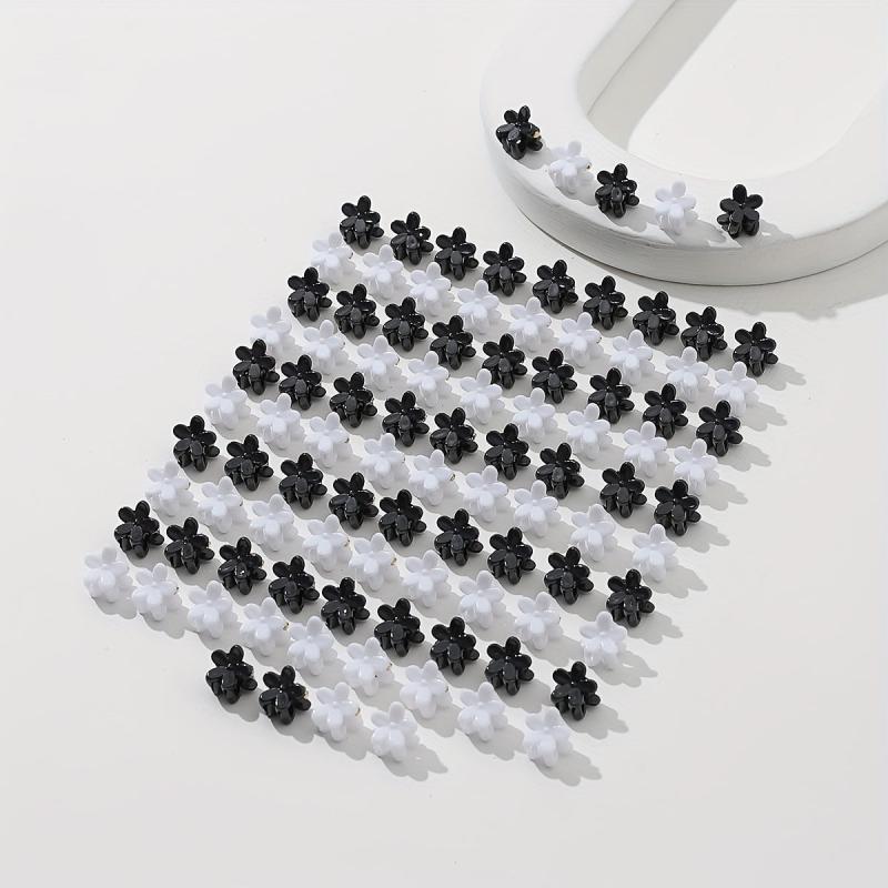 100pcs Flower Shaped Mini Hair Claw Ponytail Holder