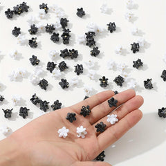 100pcs Flower Shaped Mini Hair Claw Ponytail Holder