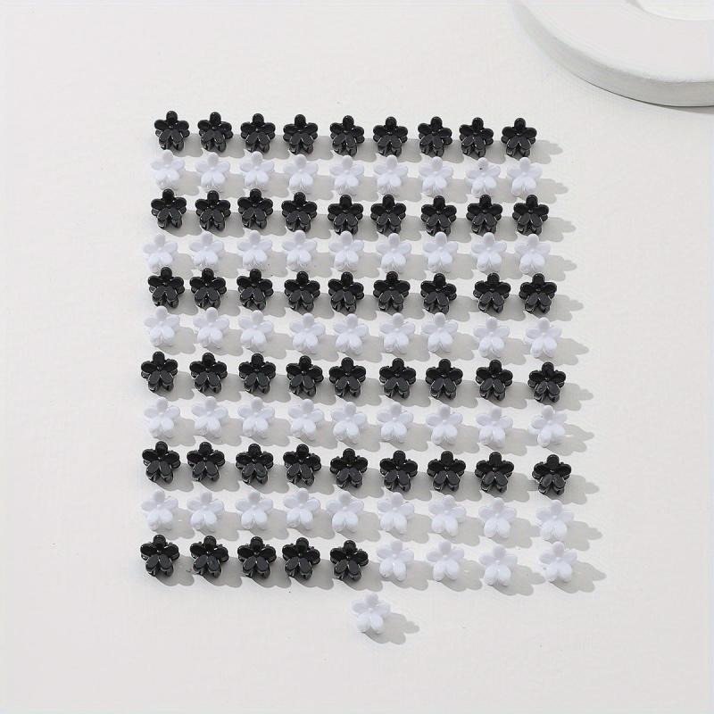 100pcs Flower Shaped Mini Hair Claw Ponytail Holder