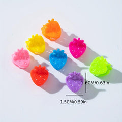 50pcs Mini Hair Claw Strawberry Shape Nonslip Hair Claw for Women Girls Baby