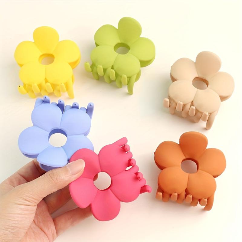 Frosted Big Flower Hair Claw Back Head Mini Shark Claw Headdress
