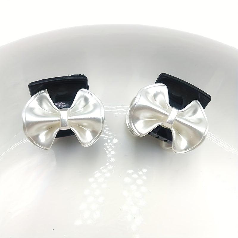 2pcs Mini Hair Claw Clip Bow Hair Claw Style Nonslip Clip For Hair Bangs