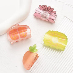 Fruit Rainbow Hair Claw Mini Shark Claw Braid Hair Clip Ponytail Holder