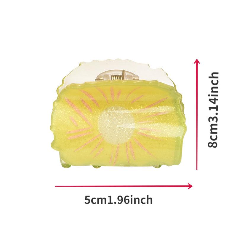 Fruit Rainbow Hair Claw Mini Shark Claw Braid Hair Clip Ponytail Holder