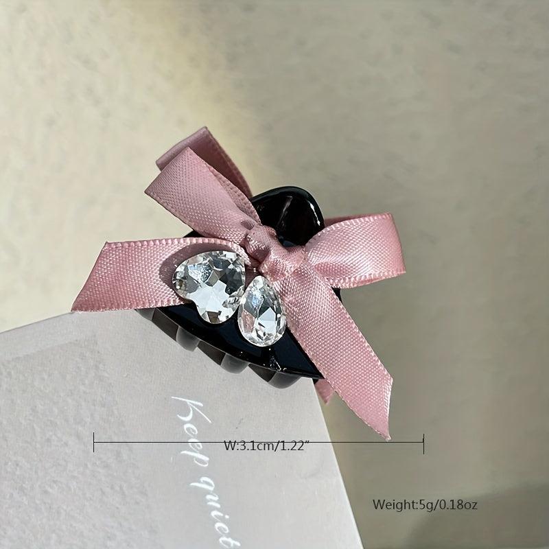 Crystal Bow Hair Claw Mini Hair Clip Accessories