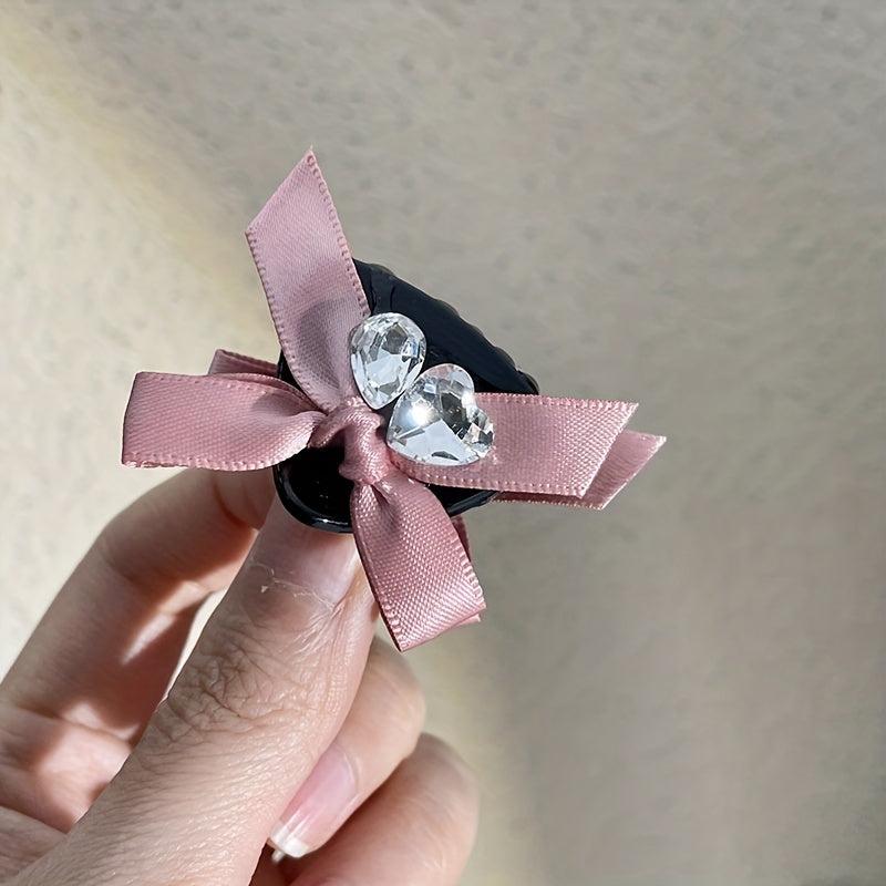 Crystal Bow Hair Claw Mini Hair Clip Accessories