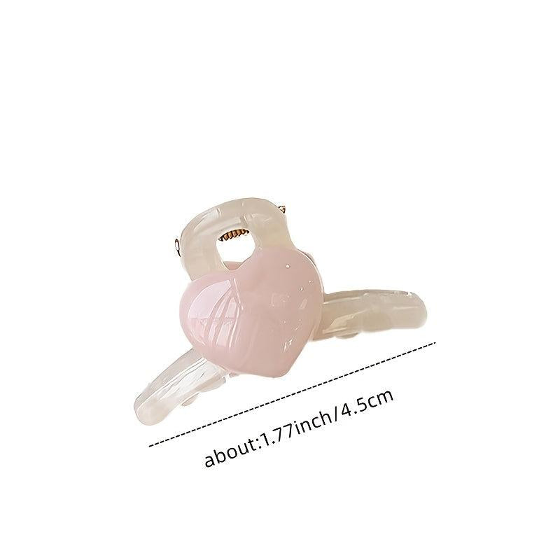 Colorful Acrylic Love Heart Hair Claw Clip for Women