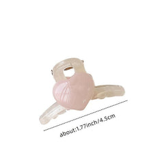 Colorful Acrylic Love Heart Hair Claw Clip for Women