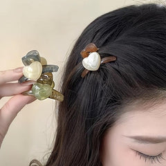 Colorful Acrylic Love Heart Hair Claw Clip for Women