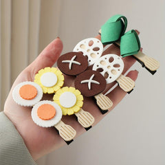 5pcs Funny Food Hair Clip Cartoon Lotus Root Corn Mushroom Duck Billed Clip