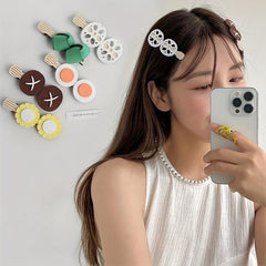 5pcs Funny Food Hair Clip Cartoon Lotus Root Corn Mushroom Duck Billed Clip