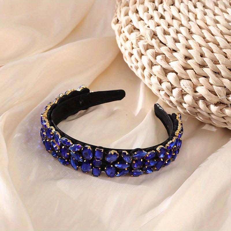 Baroque Rhinestone Headband Crystal Head Hoop Wide Headdress Hair Accessories