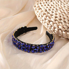 Baroque Rhinestone Headband Crystal Head Hoop Wide Headdress Hair Accessories