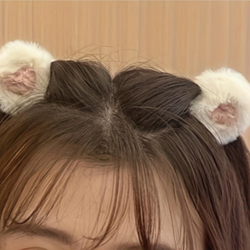 2pcs Cat Ears Hair Claw Mini Shark Claw Accessories Women