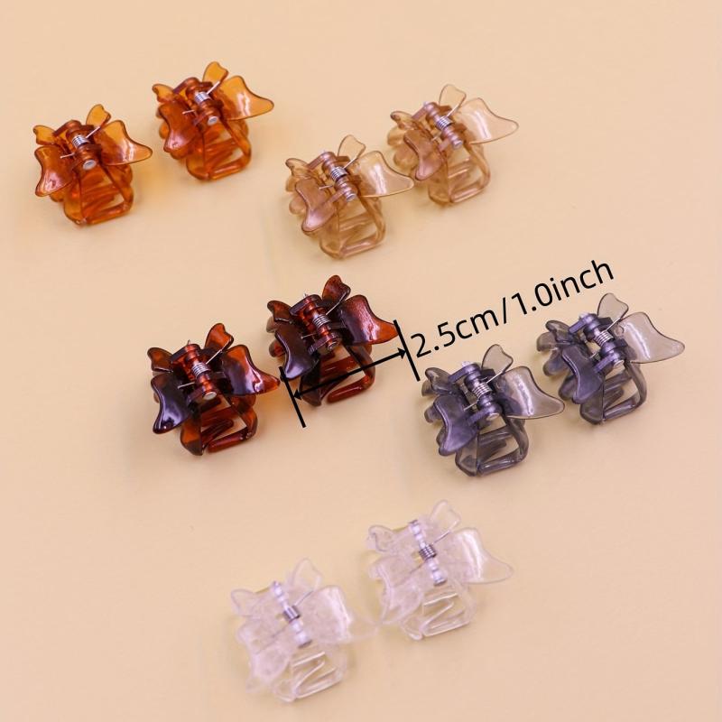 10pcs Mini Butterfly Claw Clips Jelly Hair Claw Nonslip Shark Claw