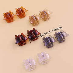 10pcs Mini Butterfly Claw Clips Jelly Hair Claw Nonslip Shark Claw