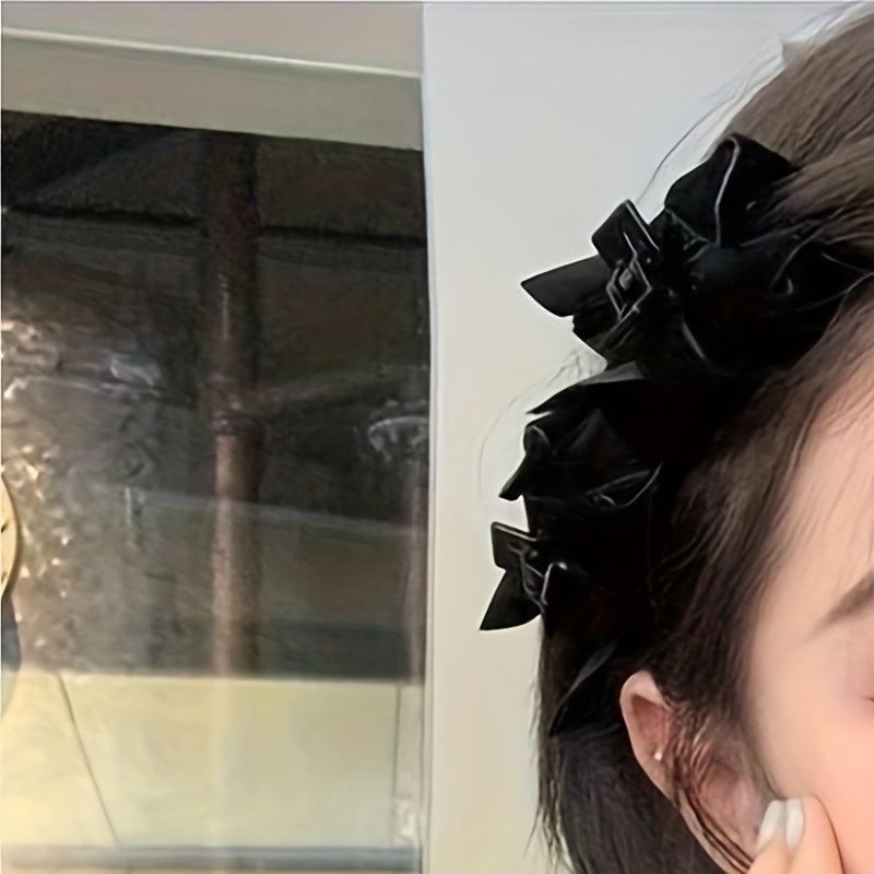 2pcs Velvet Bow Hair Claw Vintage Hair Accessories
