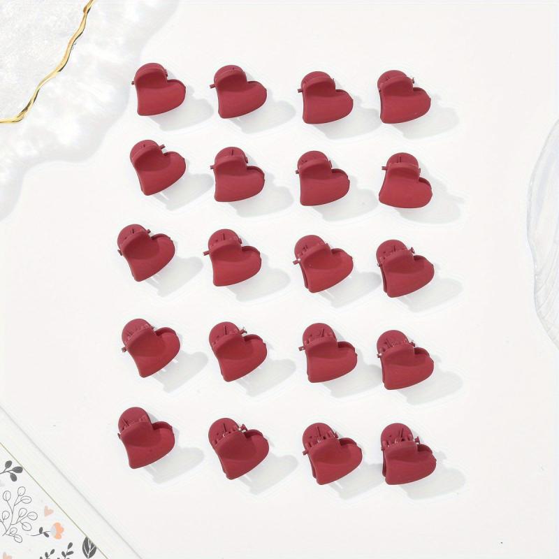 20pcs Heart Shaped Nonslip Hair Claw for Women Girls Baby Sweet Hair Clip