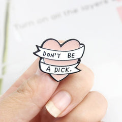 Pink Heart Ribbon Brooch Pin