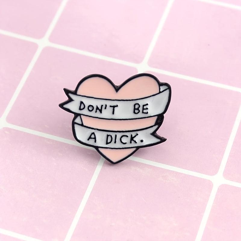 Pink Heart Ribbon Brooch Pin