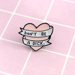 Pink Heart Ribbon Brooch Pin