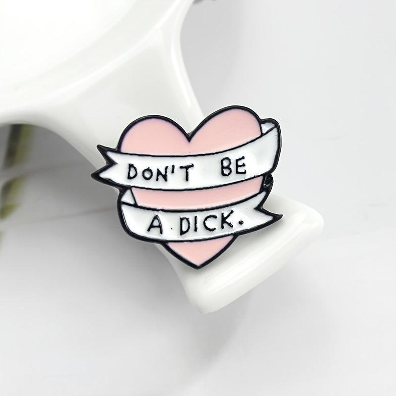 Pink Heart Ribbon Brooch Pin