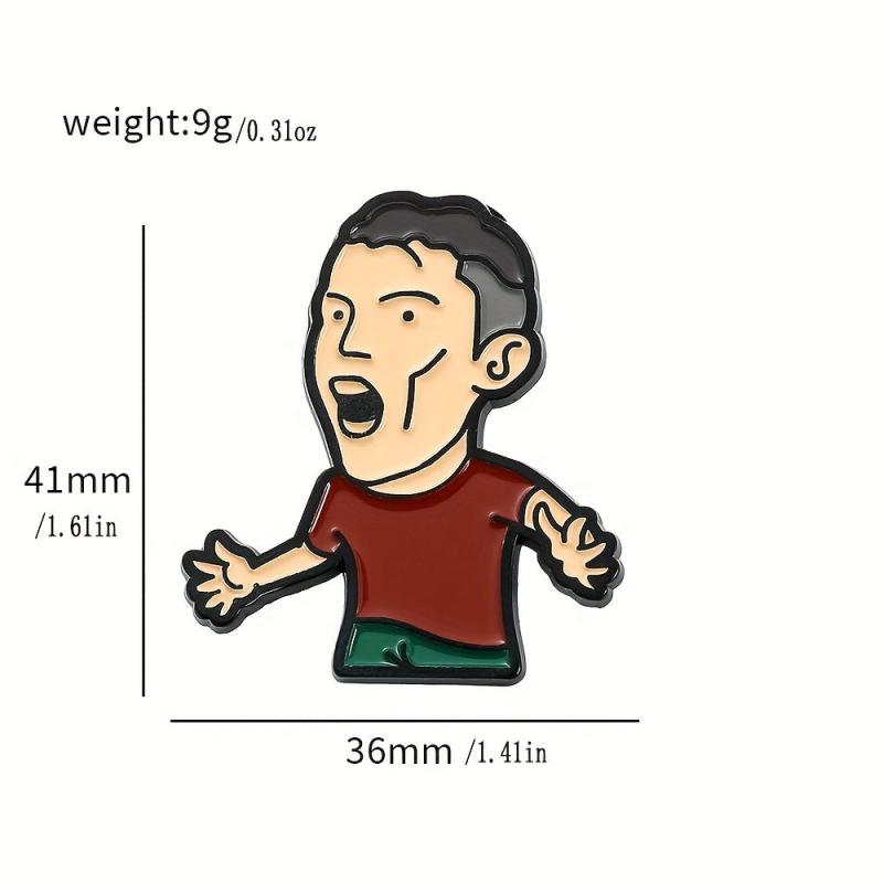 Funny Soccer Player Enamel Brooch
