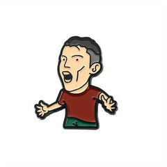 Funny Soccer Player Enamel Brooch