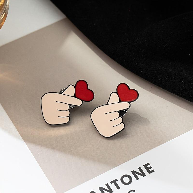 Heart Brooch Pin Creative Pop Enamel Pin Lapel Badges Brooch Funny Jewelry