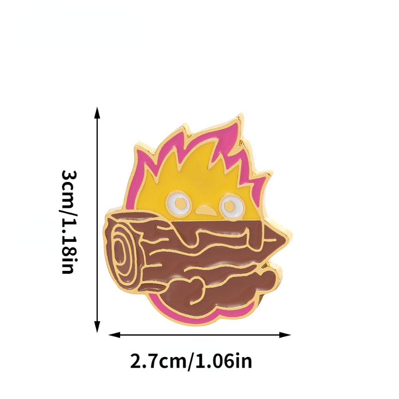 Lovely Flame Wood Alloy Brooch