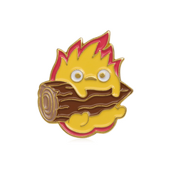 Lovely Flame Wood Alloy Brooch