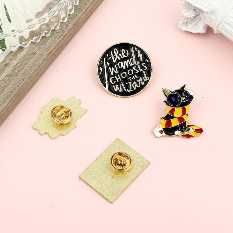 Men's Funky Cartoon Hat Metal Brooch for Backpack Clothes