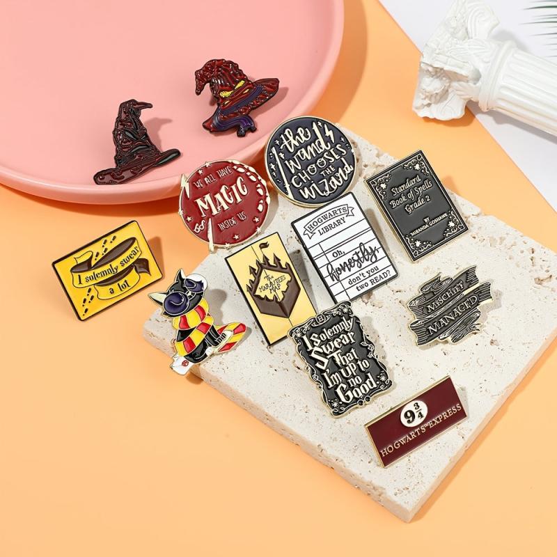 Men's Funky Cartoon Hat Metal Brooch for Backpack Clothes