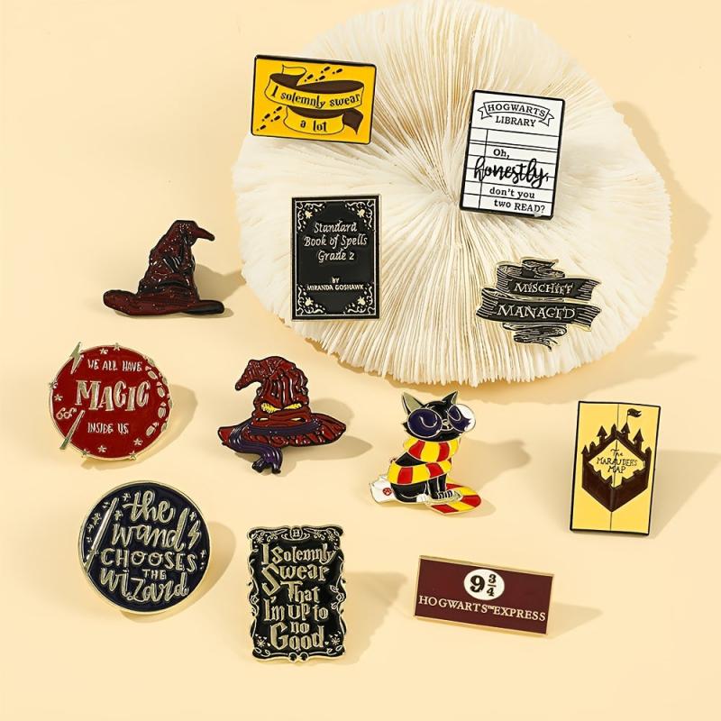 Men's Funky Cartoon Hat Metal Brooch for Backpack Clothes