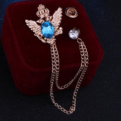 Vintage Business Alloy Tassel Chain Brooch for Men