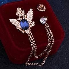 Vintage Business Alloy Tassel Chain Brooch for Men
