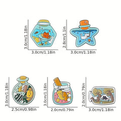 5pcs Random Cartoon Animal Brooch Bag Accessory Pin For Men