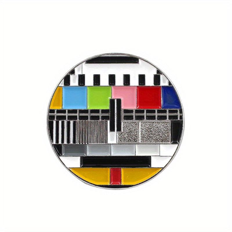 Retro TV Rainbow Striped Brooch