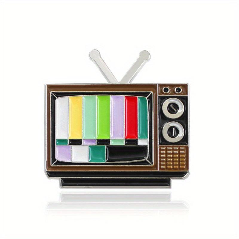 Retro TV Rainbow Striped Brooch