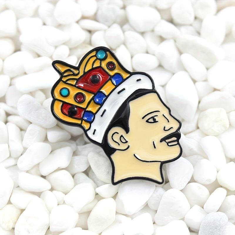 Crowned King Enamel Lapel Pin Brooch