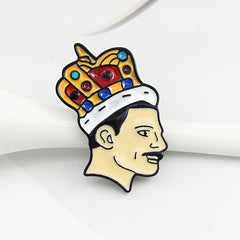 Crowned King Enamel Lapel Pin Brooch