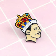 Crowned King Enamel Lapel Pin Brooch