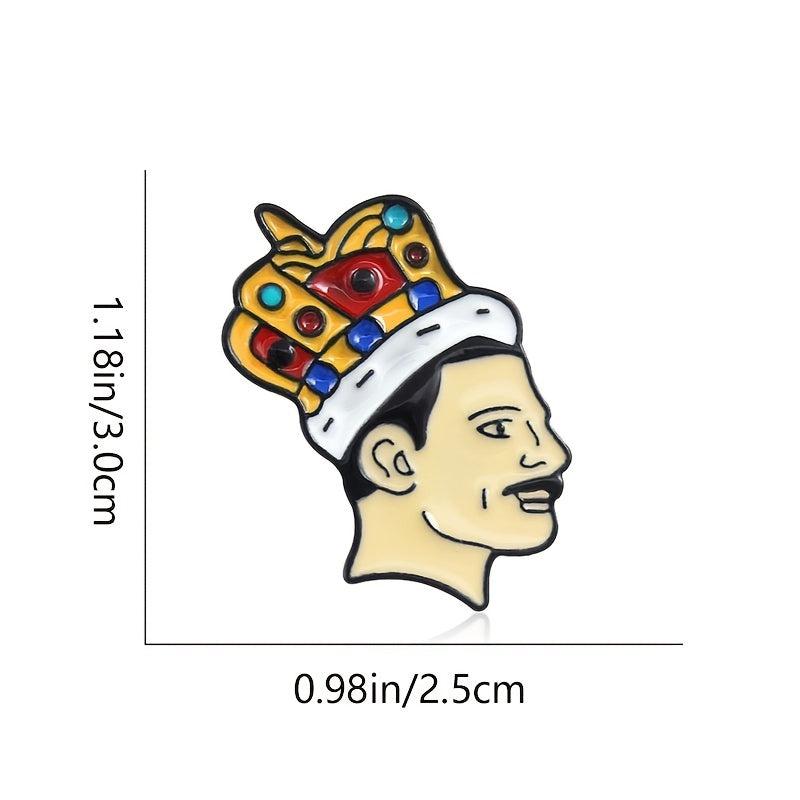 Crowned King Enamel Lapel Pin Brooch