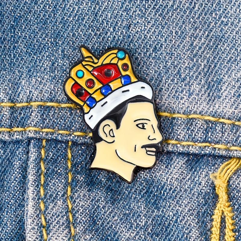 Crowned King Enamel Lapel Pin Brooch