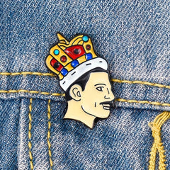 Crowned King Enamel Lapel Pin Brooch