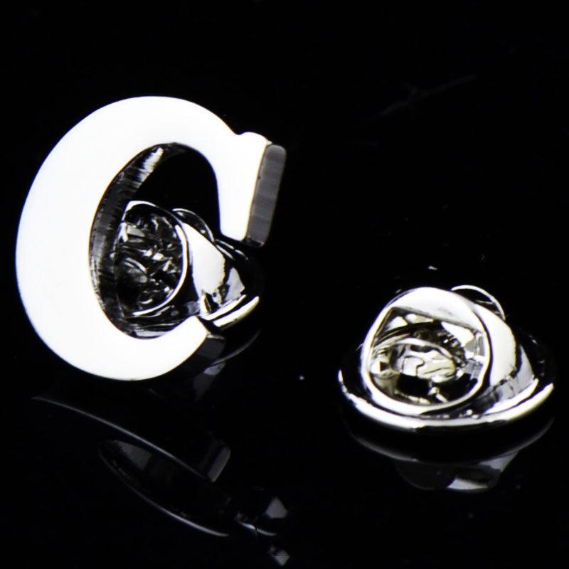 Men's Monogram Brooch Shirt Collar Pin