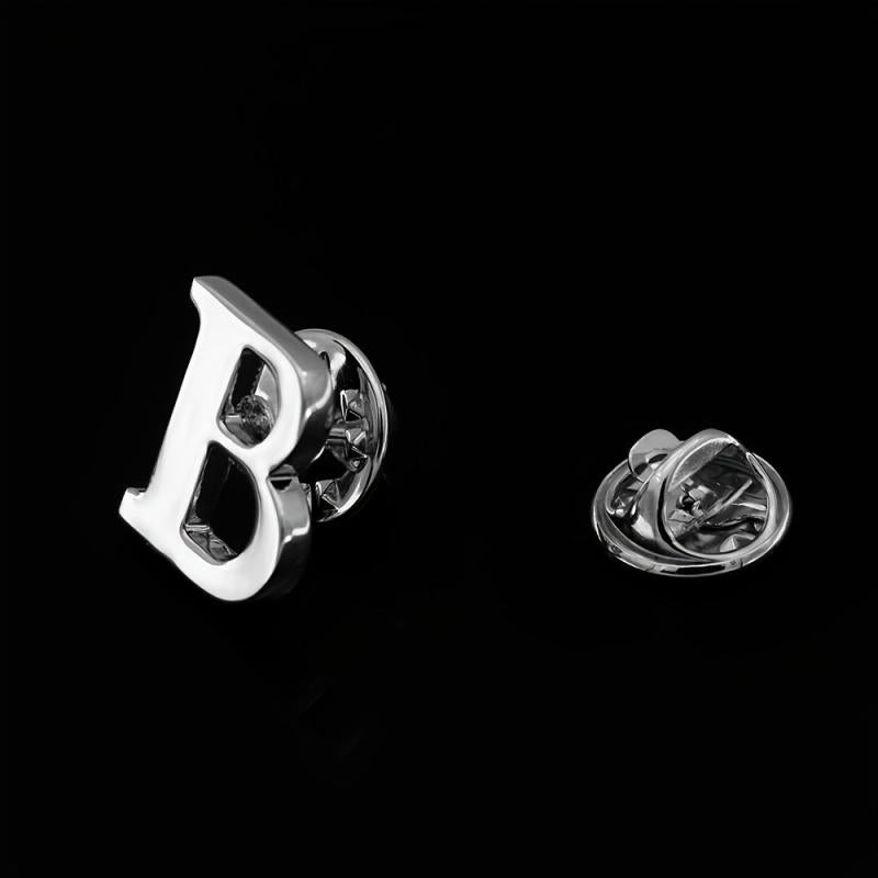 Men's Monogram Brooch Shirt Collar Pin