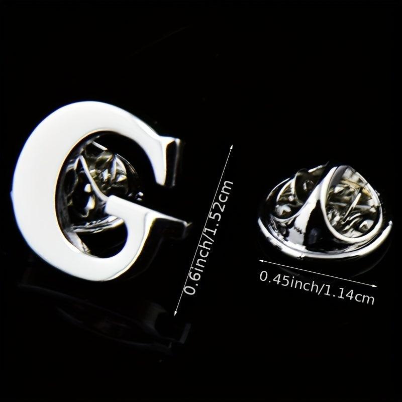 Men's Monogram Brooch Shirt Collar Pin